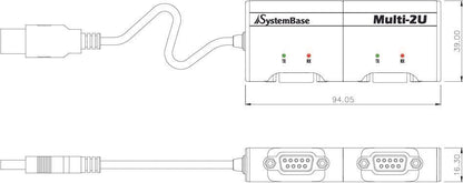 USB to RS-232 2-Port DB9 Serial Adapter/Converter Multi-2/USB RS232 - Envistia Mall