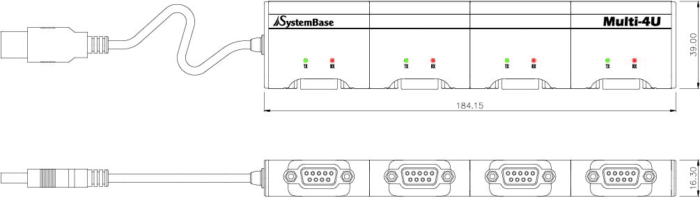 USB to RS-232 4-Port DB9 Serial Adapter/Converter Multi-4/USB RS232 - Envistia Mall