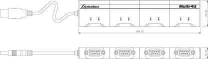 USB to RS-232 4-Port DB9 Serial Adapter/Converter Multi-4/USB RS232 - Envistia Mall