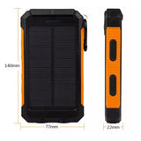 20000mAh Solar Power Bank Charger Waterproof With Dual USB Outputs, Compass & Flashlight from Envistia Mall